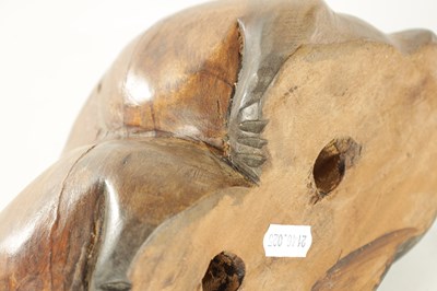 Lot 931 - A 19TH CENTURY CARVED SCULPTURE OF A CAT