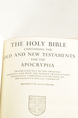 Lot 637 - A CAMBRIDGE BREVIER BIBLE PRESENTED AND SIGNED BY ELIZABETH II