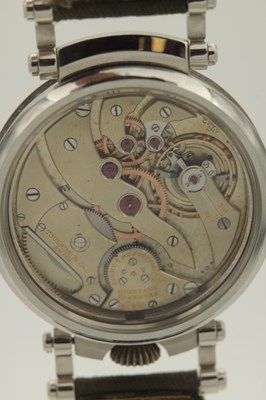Lot A GENTLEMAN'S STAINLESS STEEL TOUCHON (SWISS) WRISTWATCH WITH POCKET WATCH MOVEMENT