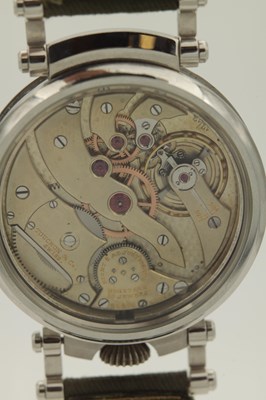 Lot A GENTLEMAN'S STAINLESS STEEL TOUCHON (SWISS) WRISTWATCH WITH POCKET WATCH MOVEMENT