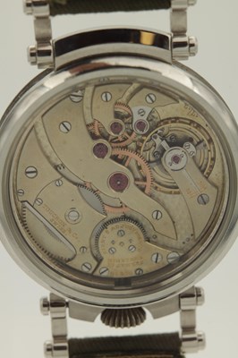 Lot A GENTLEMAN'S STAINLESS STEEL TOUCHON (SWISS) WRISTWATCH WITH POCKET WATCH MOVEMENT