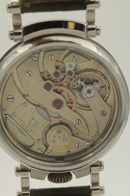 Lot A GENTLEMAN'S STAINLESS STEEL TOUCHON (SWISS) WRISTWATCH WITH POCKET WATCH MOVEMENT