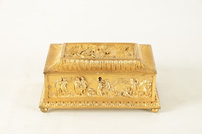 Lot 707 - A LATE 19TH CENTURY FRENCH GILT METAL JEWELLERY CASKET