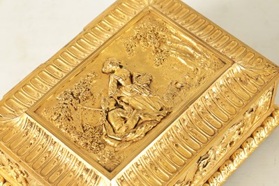 Lot 707 - A LATE 19TH CENTURY FRENCH GILT METAL JEWELLERY CASKET