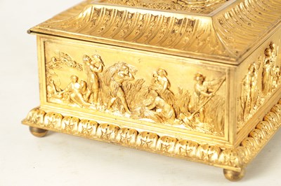 Lot 707 - A LATE 19TH CENTURY FRENCH GILT METAL JEWELLERY CASKET