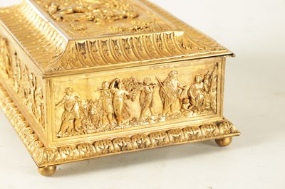 Lot 707 - A LATE 19TH CENTURY FRENCH GILT METAL JEWELLERY CASKET