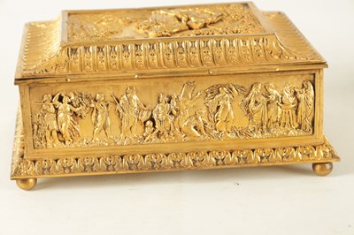 Lot 707 - A LATE 19TH CENTURY FRENCH GILT METAL JEWELLERY CASKET