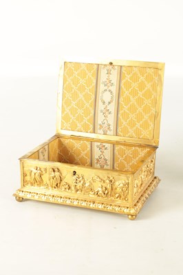 Lot 707 - A LATE 19TH CENTURY FRENCH GILT METAL JEWELLERY CASKET