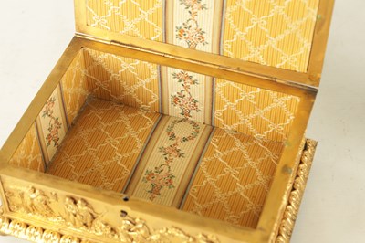 Lot 707 - A LATE 19TH CENTURY FRENCH GILT METAL JEWELLERY CASKET