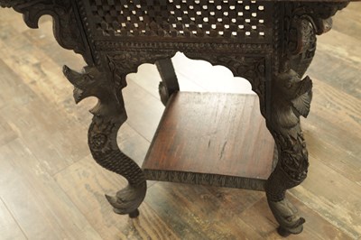 Lot 149 - A LATE 19TH CENTURY ANGLO INDIAN TWO TIER HARDWOOD OCCASIONAL TABLE
