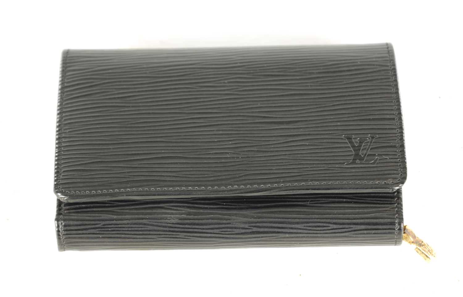 Lot 654 - A GENUINE LOUIS VUITTON BLACK EPI LEATHER PURSE/WALLET