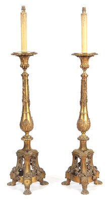 Lot 556 - A FINE PAIR OF BRASS AND ORMOLU ADAM STYLE...