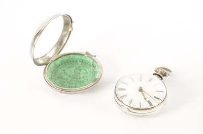 Lot 365 - RICHARD SNOW, PATELEY BRIDGE. A GEORGE III SILVER PAIR CASED VERGE POCKET WATCH