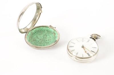 Lot 365 - RICHARD SNOW, PATELEY BRIDGE. A GEORGE III SILVER PAIR CASED VERGE POCKET WATCH