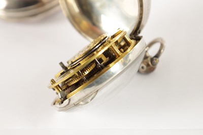 Lot 365 - RICHARD SNOW, PATELEY BRIDGE. A GEORGE III SILVER PAIR CASED VERGE POCKET WATCH