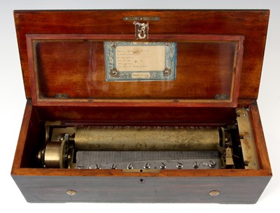 Lot 570 - A 19th CENTURY SWISS SIX AIRS CYLINDER MUSIC...