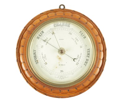 Lot 1204 - A LATE 19TH CENTURY ANEROID BAROMETER