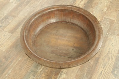 Lot 885 - A LARGE 19TH CENTURY PITCH PINE COOPERED BOWL OF LARGE SIZE