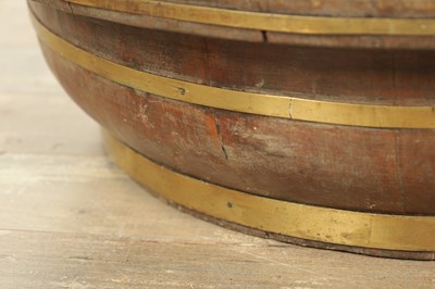 Lot 885 - A LARGE 19TH CENTURY PITCH PINE COOPERED BOWL OF LARGE SIZE