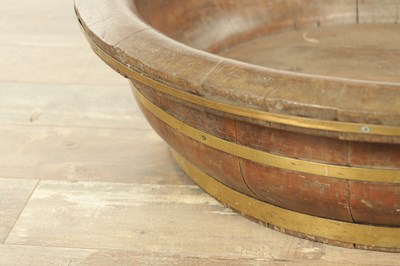 Lot 885 - A LARGE 19TH CENTURY PITCH PINE COOPERED BOWL OF LARGE SIZE