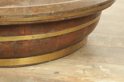 Lot 885 - A LARGE 19TH CENTURY PITCH PINE COOPERED BOWL OF LARGE SIZE