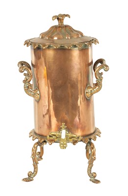 Lot 715 - A 19TH CENTURY COPPER CYLINDRICAL KETTLE