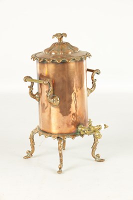 Lot 715 - A 19TH CENTURY COPPER CYLINDRICAL KETTLE