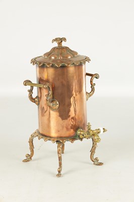 Lot 715 - A 19TH CENTURY COPPER CYLINDRICAL KETTLE