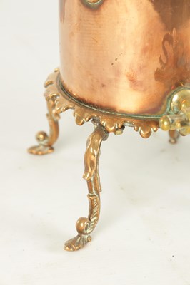 Lot 715 - A 19TH CENTURY COPPER CYLINDRICAL KETTLE