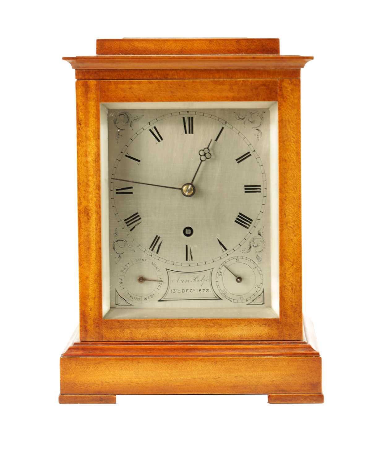 Lot 1156 - A SMALL 19TH CENTURY SATINWOOD FUSEE