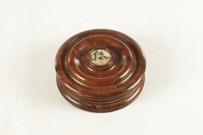 Lot 909 - A GEORGE III TREEN TURNED WALNUT SNUFF BOX