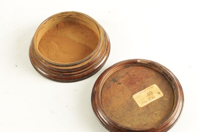 Lot 909 - A GEORGE III TREEN TURNED WALNUT SNUFF BOX