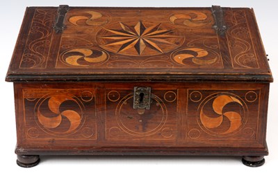 Lot 604 - A LATE 17th CENTURY COLONIAL CASKET with...