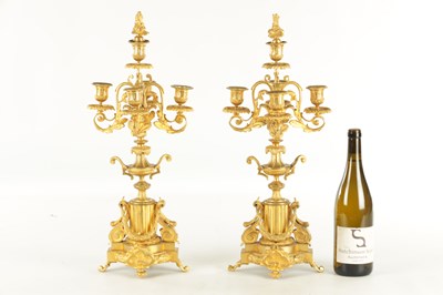 Lot 748 - A PAIR OF LATE 19TH CENTURY FRENCH ORMOLU CANDELABRA