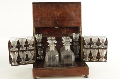 Lot 702 - A LATE 19TH CENTURY ROSEWOOD LIQUOR DECANTER BOX