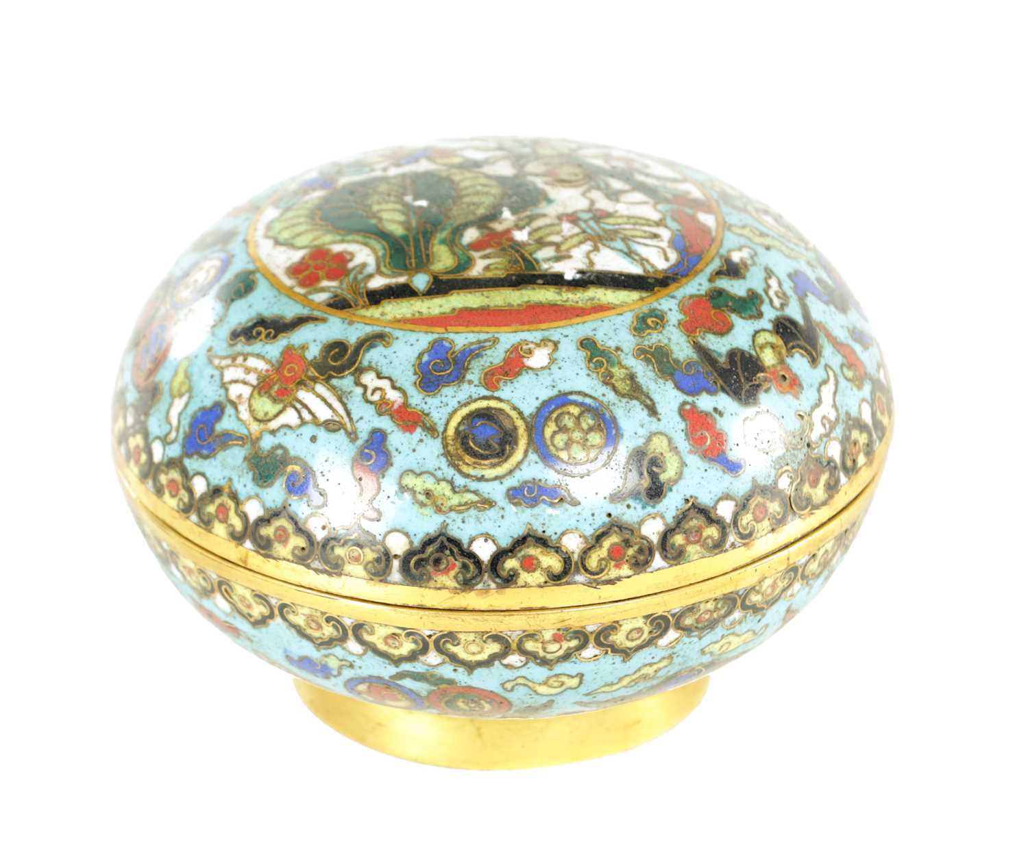 Lot 182 - A 19TH CENTURY CHINESE CLOISONNE ENAMEL LIIDDED BOX