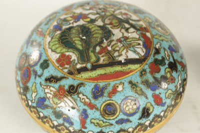 Lot 182 - A 19TH CENTURY CHINESE CLOISONNE ENAMEL LIIDDED BOX