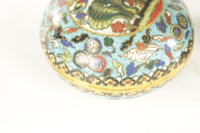 Lot 182 - A 19TH CENTURY CHINESE CLOISONNE ENAMEL LIIDDED BOX