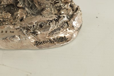 Lot 419 - A 20TH CENTURY FILLED SILVER SCULPTURE OF A FOX