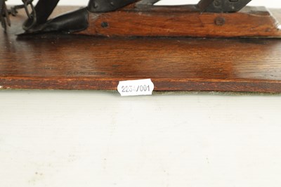 Lot 955 - A GOOD 19TH CENTURY OAK AND STEEL MODEL OF A HAND HELD PLOUGH