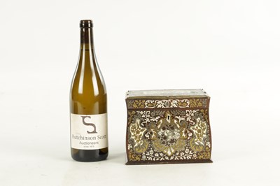 Lot 886 - A 19TH CENTURY FRENCH BRASS, PEWTER AND IVORY INLAID ROSEWOOD TOBACCO BOX