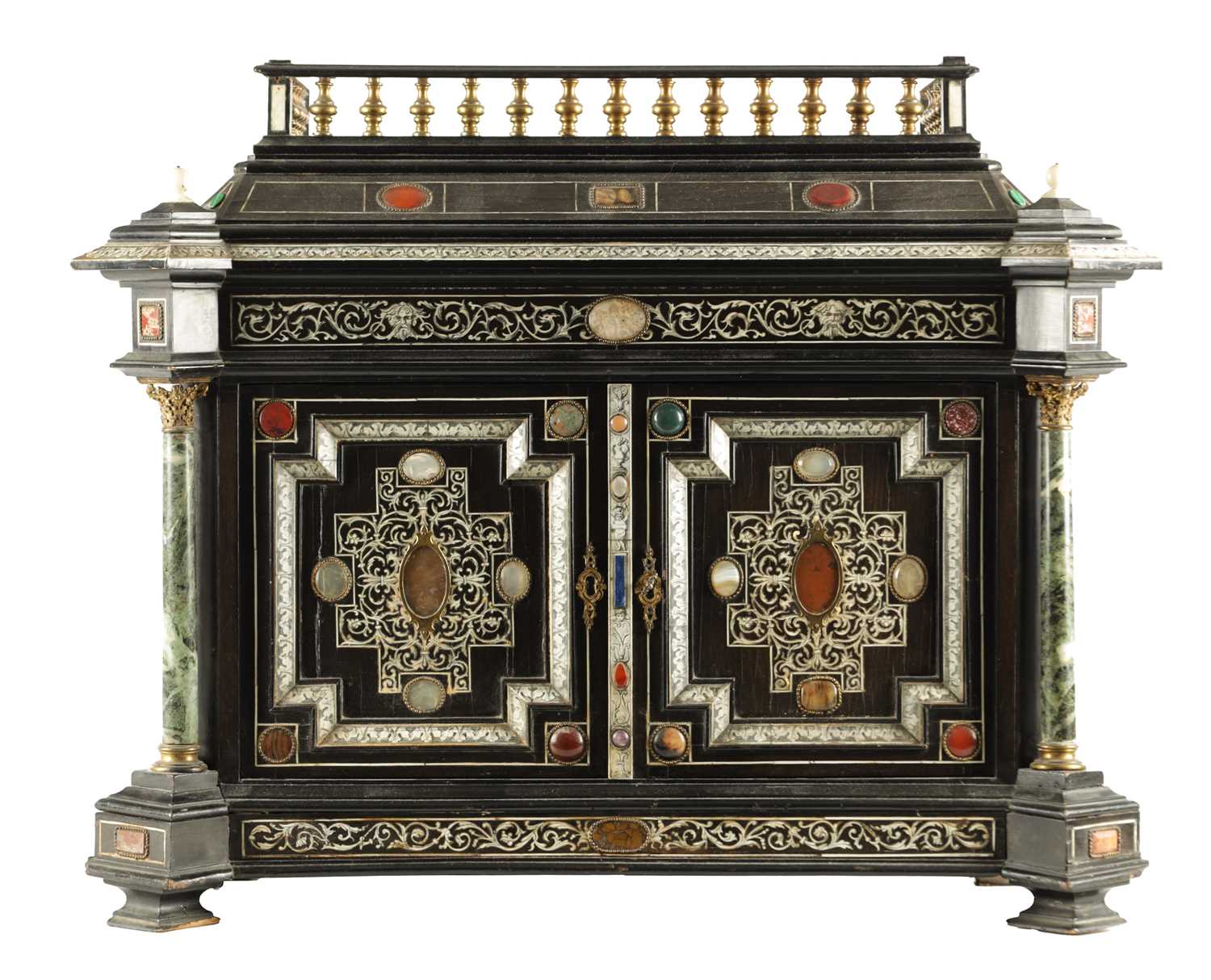 Lot 906 - A 19TH CENTURY ITALIAN EBONISED AND IVORY INLAID COLLECTORS CABINET