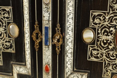 Lot 906 - A 19TH CENTURY ITALIAN EBONISED AND IVORY INLAID COLLECTORS CABINET