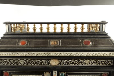 Lot 906 - A 19TH CENTURY ITALIAN EBONISED AND IVORY INLAID COLLECTORS CABINET