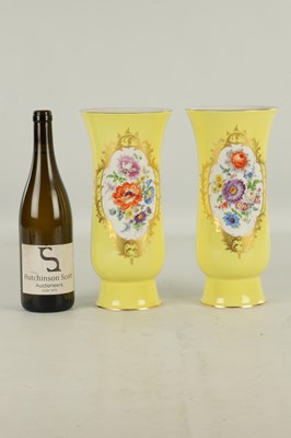 Lot 78 - A LARGE PAIR OF 19TH CENTURY MEISSEN PORCELAIN VASES