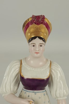 Lot 74 - A LATE 19TH CENTURY GARDENER IMPERIAL RUSSIAN PORCELAIN FIGURE