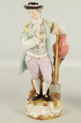 Lot 90 - A LARGE PAIR OF 19TH CENTURY MEISSEN PORCELAIN FIGURES