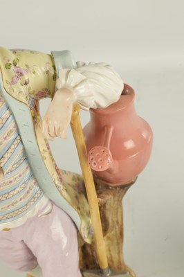 Lot 90 - A LARGE PAIR OF 19TH CENTURY MEISSEN PORCELAIN FIGURES