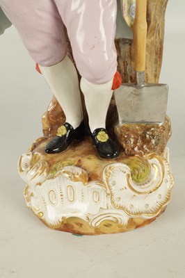 Lot 90 - A LARGE PAIR OF 19TH CENTURY MEISSEN PORCELAIN FIGURES