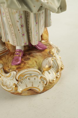 Lot 90 - A LARGE PAIR OF 19TH CENTURY MEISSEN PORCELAIN FIGURES